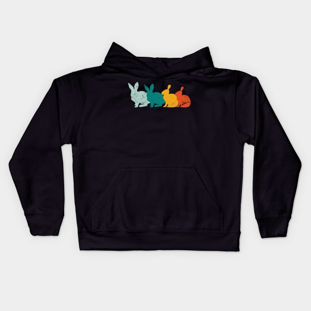 Retro Bunny Rabbit Kids Hoodie by shirtsyoulike